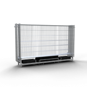 SET | with 10 construction fences and base plates | on twin pallet | Mobile fence Profiwith hooks and eyes